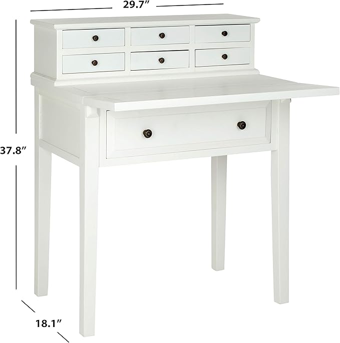 Safavieh American Homes Collection Abigail White Fold Down Desk - LeafyLoom