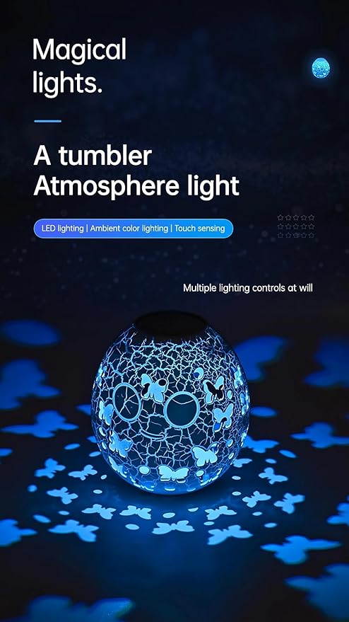 Table Lamp for Home Office，LED Bedside lamp，RGB 16 Colors，Multiple Lighting Modes Desk Lamps，Atmosphere Lights Suitable for Various Holidays（Butterfly） - LeafyLoom