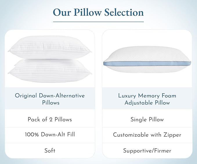 California Design Den 2-Pack Bed Pillows king size set of 2 for Sleeping, Cooling Luxury Hotel Pillows, for Back, Stomach or Side Sleepers - LeafyLoom