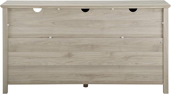 Walker Edison Modern Wood Grooved Buffet Sideboard with Open Storage-Entryway Serving Storage Cabinet Doors-Dining Room Console, 58 Inch, Birch - LeafyLoom