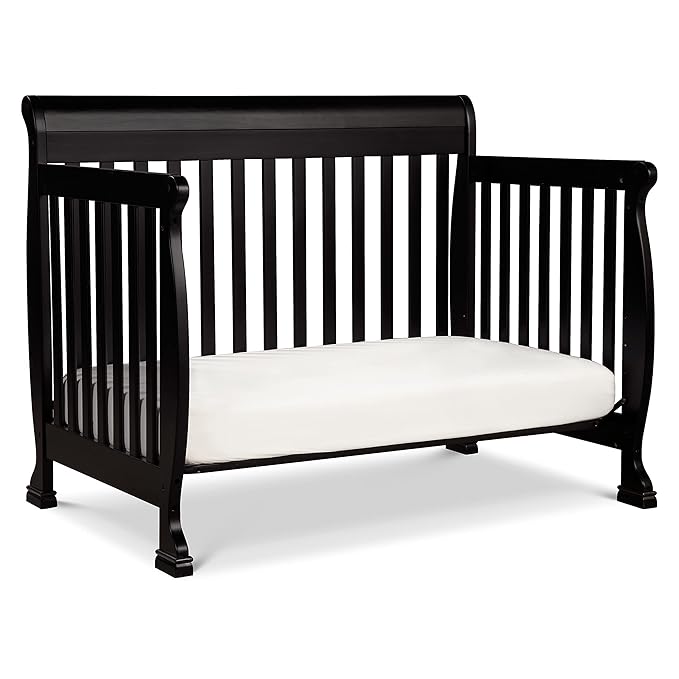 DaVinci Kalani 4-in-1 Convertible Crib in Ebony, Greenguard Gold Certified - LeafyLoom