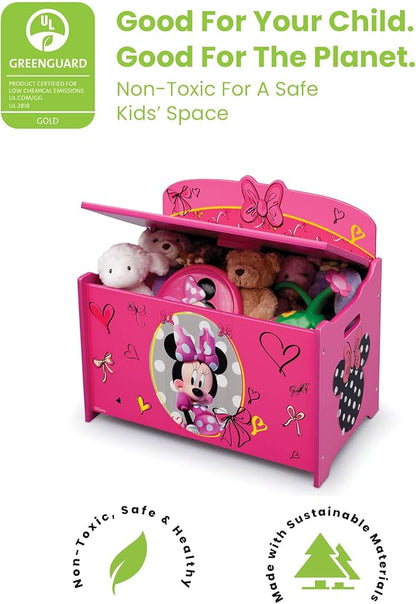 Delta Children Deluxe Toy Box, Disney Minnie Mouse - LeafyLoom