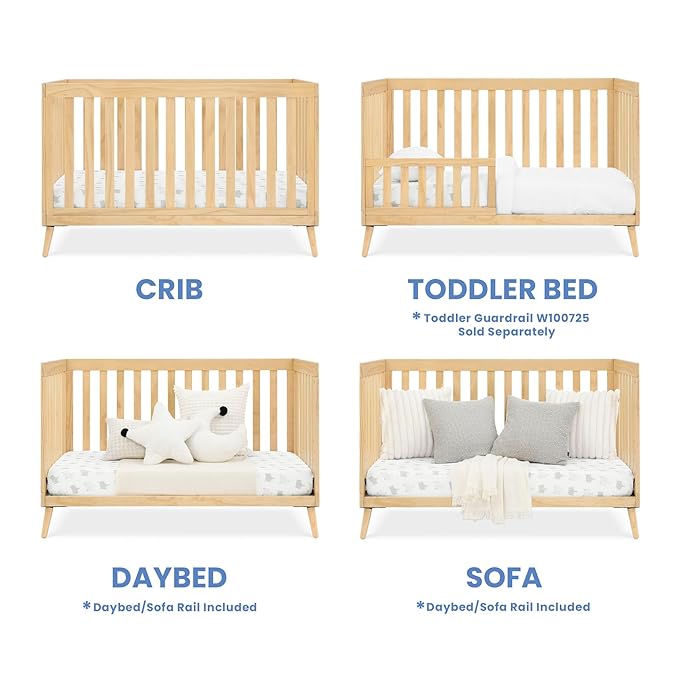 Delta Children Essex 4-in-1 Convertible Crib, Natural - LeafyLoom