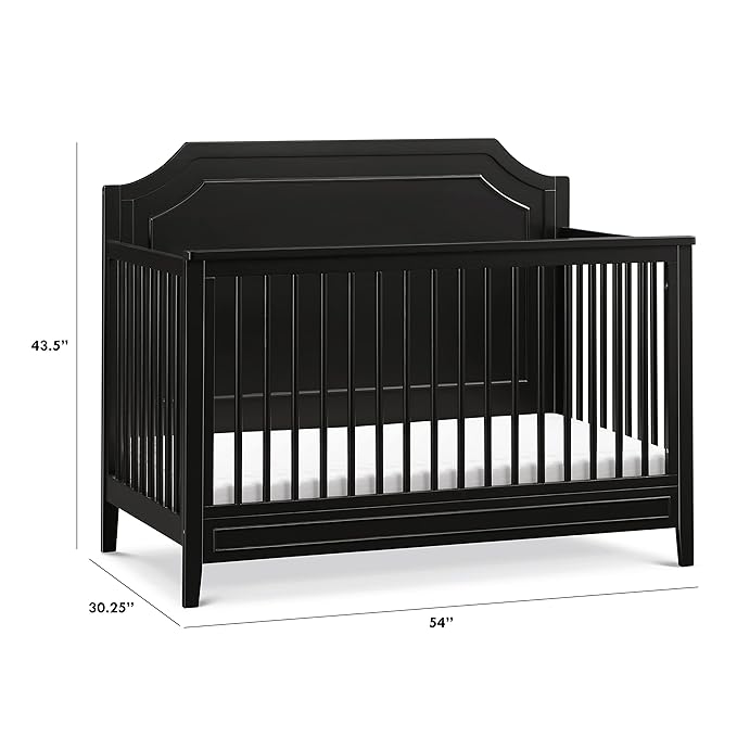 DaVinci Chloe Regency 4-in-1 Convertible Crib in Ebony, Greenguard Gold Certified - LeafyLoom