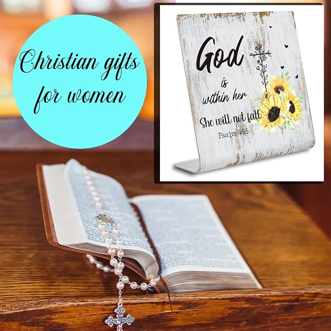 Religious gifts for Women Friends Prayer Room Decor for Office Desk Scripture Inspirational Home Decor Gifts for Her, Mom,Sister, Friends, Coworker Birthday Gifts for Women Catholic XUV02 - LeafyLoom