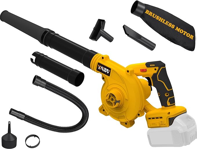 Cordless Leaf Blower for Dewalt 20V Max Battery, Jobsite Air Blower with Brushless Motor,6 Variable Speed Up to 180MPH,2-in-1 Handle Electric Blower and Vacuum Cleaner(Battery Not Included) - LeafyLoom