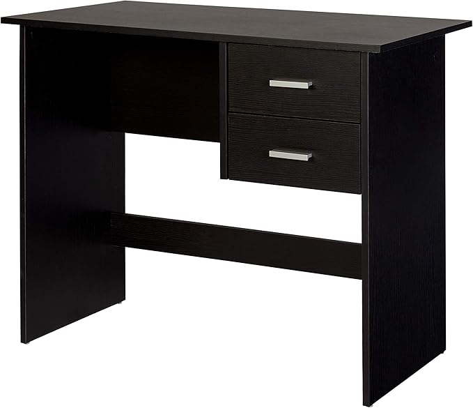 OneSpace Adina 2 Drawers Writing Desk, Black - LeafyLoom