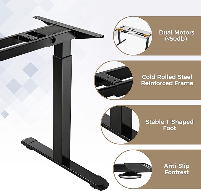 EUREKA ERGONOMIC Standing Desk (61"x43")- L Shaped Desk with Keyboard Tray Adjustable Height Sit Stand Computer Desk Corner Gaming Ergo Desk w Memory Presets, Monitor Stand, LED/USB/Dual Motor, Left - LeafyLoom