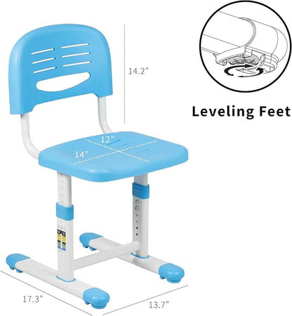 VIVO Height Adjustable Kids Desk Chair, Chair Only, Designed for Interactive Workstation, Universal Children's Ergonomic Seat, Blue, DESK-V201B-CH - LeafyLoom