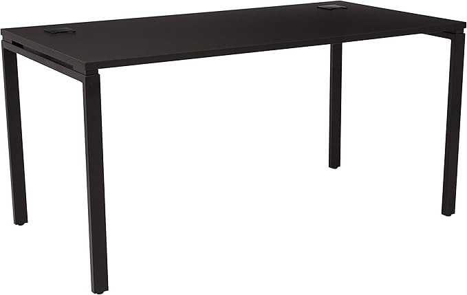 OSP Home Furnishings 60” Writing Desk with Black Laminate Top & Black Finish Metal Legs, 60 - LeafyLoom