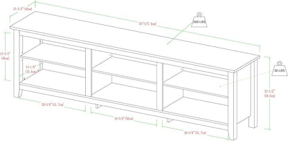 Walker Edison Wren Classic 6 Cubby TV Stand for TVs up to 80 Inches, 70 Inch, Espresso - LeafyLoom