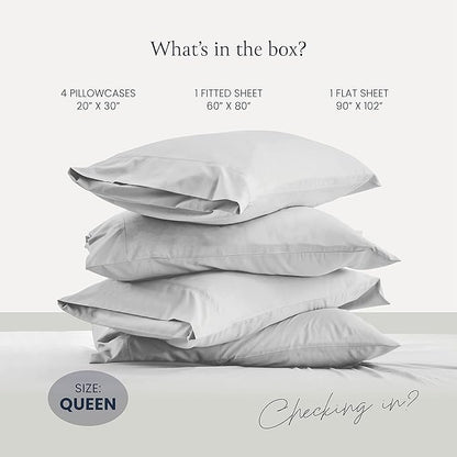 BELADOR Silky Soft Queen Sheet Set - 6 Piece White Bed Sheets for Queen Size Bed, Secure-Fit Deep Pocket Sheets with Elastic, Breathable Hotel Sheets & Pillowcase Set, Wrinkle Free Oeko-Tex Sheets - LeafyLoom