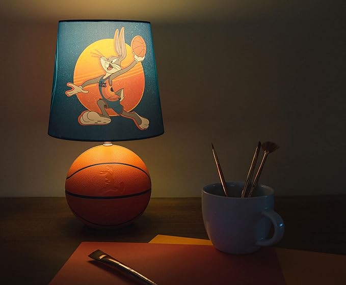 Space Jam 2: A New Legacy Tune Squad Basketball 3D Desk Lamp, Bugs Bunny Mood Light | Home Decor Accessories And Room Essentials | Official Looney Tunes Collectible | 14 Inches Tall - LeafyLoom