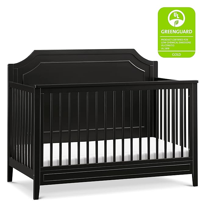 DaVinci Chloe Regency 4-in-1 Convertible Crib in Ebony, Greenguard Gold Certified - LeafyLoom