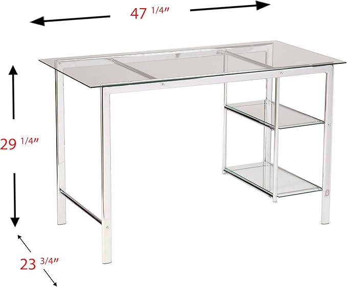 SEI Furniture Oslo Writing Desk, Chrome - LeafyLoom