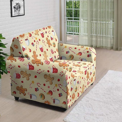 FKELYI Cute Christmas Sofa Couch Cover with Elastic Bottom Stretch Furniture Protector for Indoor Easy Going Stretch Sofa Slipcovers S FKELYI