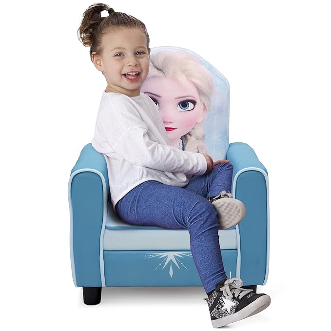 Delta Children Figural Upholstered Kids Chair, Wood, Disney Frozen II Elsa - LeafyLoom