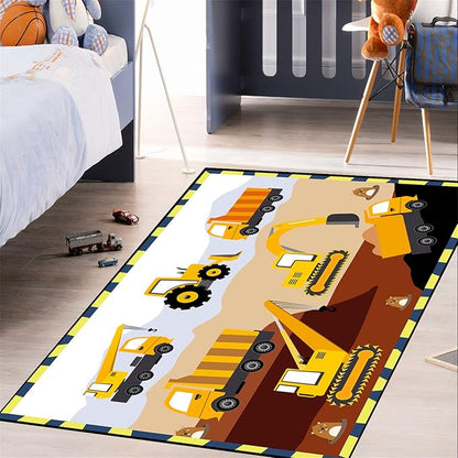 Construction Rugs for Boys Room Car Rug for Boys Room Car Rug Play Mat Kids Rugs for Playroom Car Play Mat Car Rugs for Kids Construction Decor for Boys Room 3'×5' - LeafyLoom