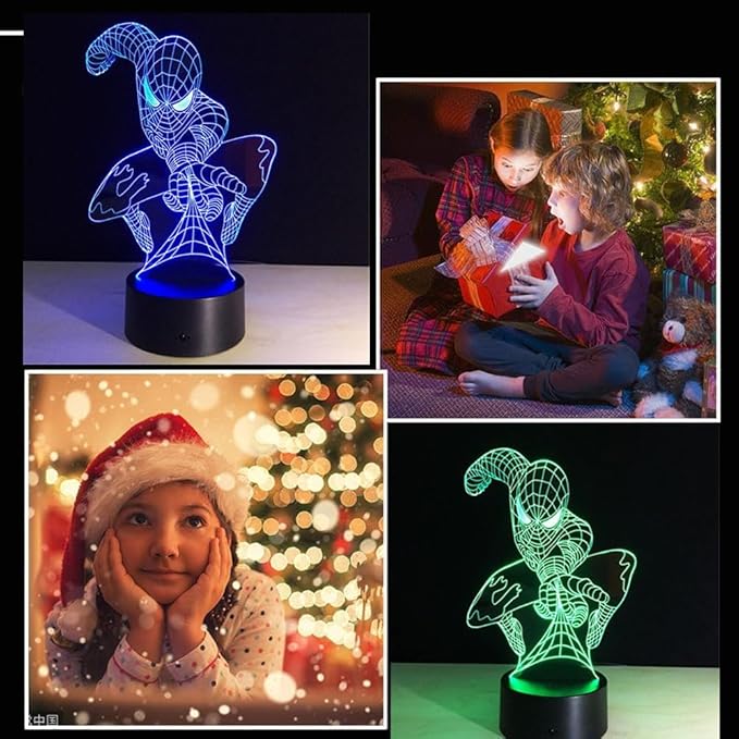 3D Night Light Kids Toys Anime Optical Illusion LED Lights Smart Touch 7 Colors Changing Dimmer Table Desk Lamp Home Room Decor Game Fan Gifts for Boys Girls Birthday Christmas Nightlight - LeafyLoom