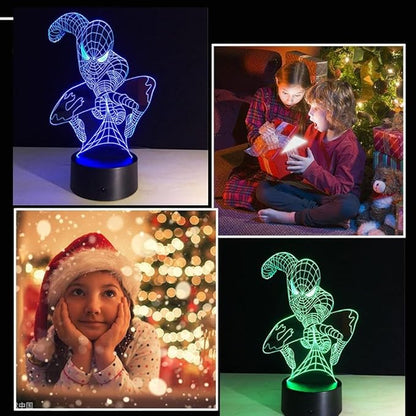 3D Night Light Kids Toys Anime Optical Illusion LED Lights Smart Touch 7 Colors Changing Dimmer Table Desk Lamp Home Room Decor Game Fan Gifts for Boys Girls Birthday Christmas Nightlight - LeafyLoom