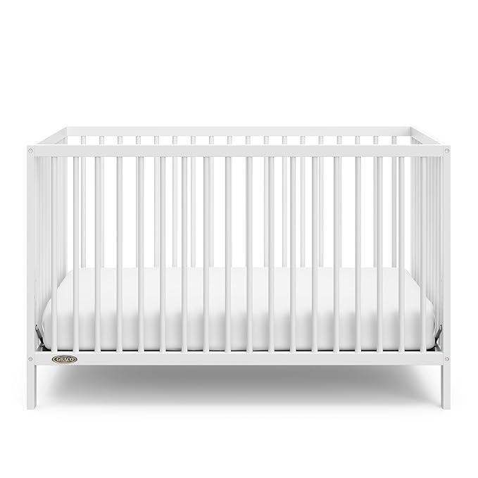 Graco Teddi 5-in-1 Convertible Crib (White) – GREENGUARD Gold Certified, Converts to Daybed, Toddler & Twin Bed with Headboard and Footboard, Adjustable Mattress Height - LeafyLoom