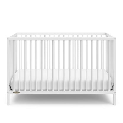 Graco Teddi 5-in-1 Convertible Crib (White) – GREENGUARD Gold Certified, Converts to Daybed, Toddler & Twin Bed with Headboard and Footboard, Adjustable Mattress Height - LeafyLoom