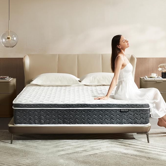 Twin Size Mattress 10 Inch Hybrid Mattress Twin in a Box with Memory Foam - Individually Wrapped Pocket Coils Spring, Edge Support Pressure Relief, CertiPUR-US Certified(Medium Firm) - LeafyLoom