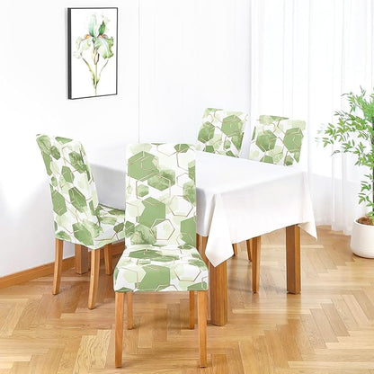 Gibelle Dining Room Chair Covers Set of 4, Soft Stretch Kitchen Chair Covers Slipcover Protector, Removable Washable Geometric Parson Chair Covers 4 Pack, Sage Green Gibelle