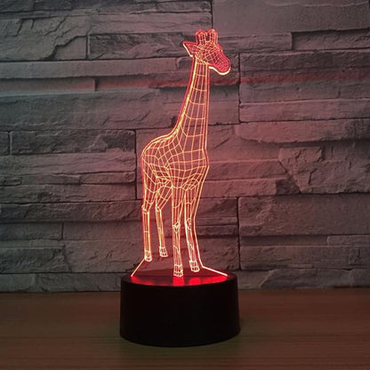 Animals Giraffe 3D Night Light Touch LED Table Desk Lamps 7 Color Changeable Desk Lamp Table Household Room Decoration Gift,Birthday Gift Christmas Gift Toys for Children Kids - LeafyLoom