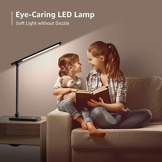 Foldable Desk Light Reading Lamp 5-Color Eye Protection Study Lamp Dimmable Eye Caring Reading Desk Light Aluminum Alloy Desk Lamps Auto Timer LED Lamp - LeafyLoom