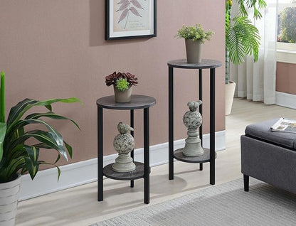 Convenience Concepts Graystone 31" Plant Stand, Weathered Gray / Black,Melamine - LeafyLoom