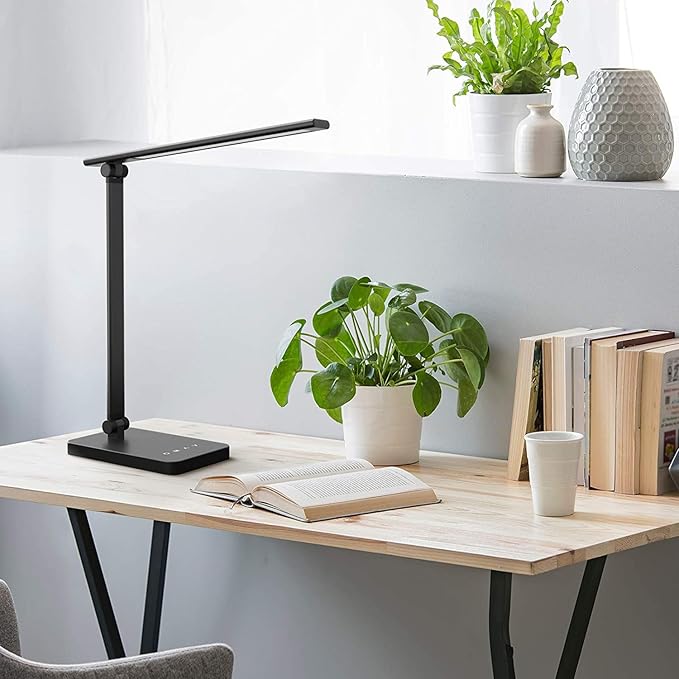 Foldable Desk Light Reading Lamp 5-Color Eye Protection Study Lamp Dimmable Eye Caring Reading Desk Light Aluminum Alloy Desk Lamps Auto Timer LED Lamp - LeafyLoom