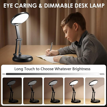 Battery Operated Lamp,3600mAh Battery Powered Lamp,10 Brightness Rechargeable Lamp Battery Lamp,Cordless Lamp Rechargeable Table Lamp,Rechargeable Light Portable Lamp,Small Desk Lamps for Home Office - LeafyLoom