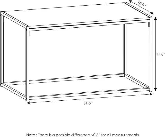 FURINNO Camnus Modern Living Coffee Table, Americano, 15.74 in x 30 in x 17.51 in - LeafyLoom