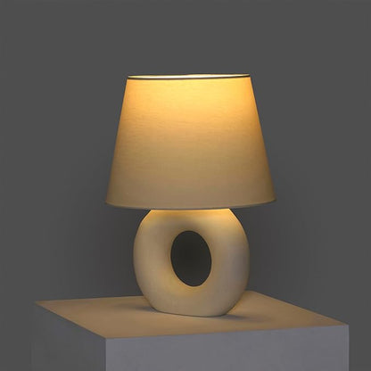 Brightech Chloe LED Table Lamp - Unique Modern Ceramic Lamp for Bedroom, Bedside, Desk - Cozy Night Light with Soft White Light for Living Room, Home Office - LeafyLoom