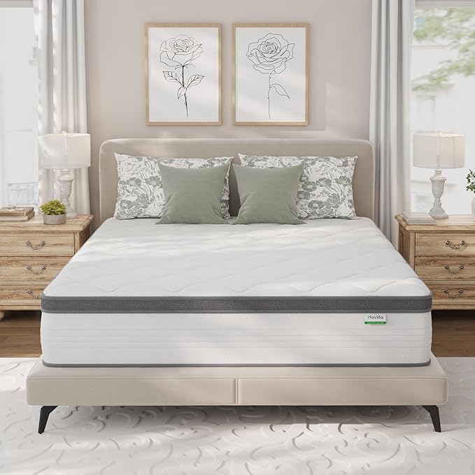 Novilla Full Size Mattress, 10 Inch Full Hybrid Mattress in a Box, Pocket Innerspring Mattress Full for Motion Isolation, Pressure Relief, Sopportive & Firm Feel - LeafyLoom