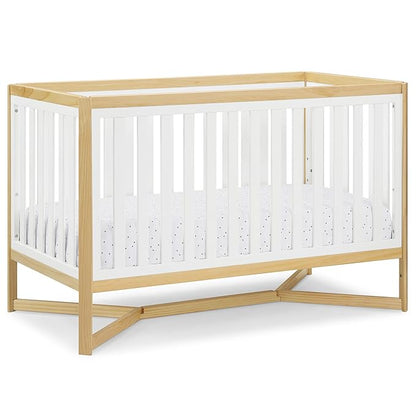 Delta Children Tribeca 4-in-1 Baby Convertible Crib, Bianca White/Natural - LeafyLoom