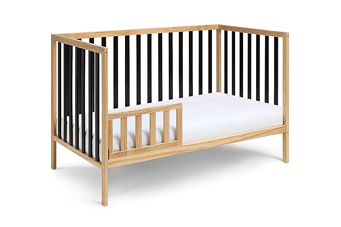 Baby Cache Deux Remi Island 3-in-1 Convertible Crib (Do Re Me) Natural & Black - LeafyLoom