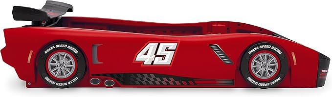 Delta Children Sport Race Car Twin Bed, Red - LeafyLoom