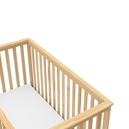 Storkcraft Hillcrest 4-in-1 Convertible Crib (Natural) - Converts to Daybed, Toddler Bed, and Full-Size Bed, Fits Standard Full-Size Crib Mattress, Adjustable Mattress Support Base - LeafyLoom