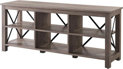 Henn&Hart Rectangular TV Stand for TV's up to 65" in Gray Oak, TV Stands for the Living Room - LeafyLoom