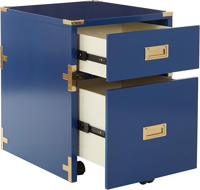 OSP Home Furnishings Wellington 2-Drawer File Cabinet, Lapis Blue - LeafyLoom