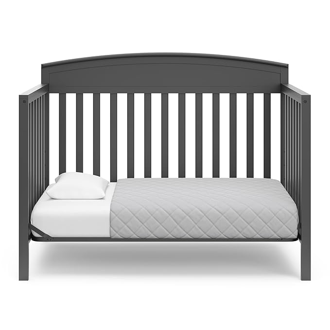 Graco Benton 5-in-1 Convertible Crib (Gray) – GREENGUARD Gold Certified, Converts from Baby Crib to Toddler Bed, Daybed and Full-Size Bed, Fits Standard Full-Size Crib Mattress - LeafyLoom