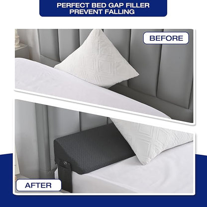 Twin Bed Wedge Pillow for Headboard Gap Filler Pillow Plus (0-8")Mattress Wedge Gap Filler Twin Between Wall and Mattress,for College Dorm,Sleeping Backrest Headboard Pillow Dark Grey(39"x6"x10") - LeafyLoom