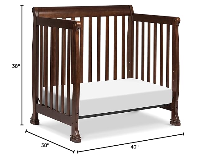 DaVinci Kalani 4-in-1 Convertible Mini Crib in Espresso | Greenguard Gold Certified - LeafyLoom