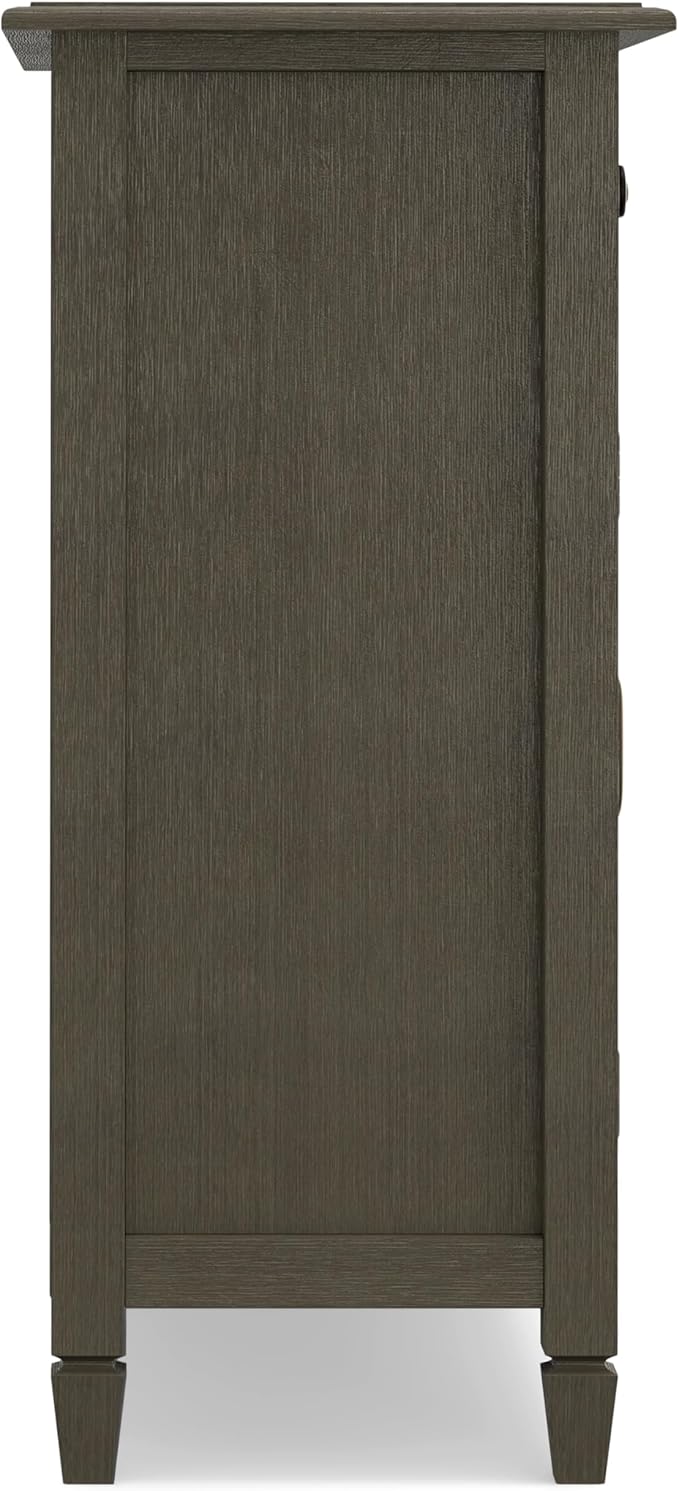 SIMPLIHOME Connaught SOLID WOOD 40 inch Wide Traditional Entryway Storage Cabinet in Farmhouse Grey for the Living Room, Entryway and Family Room - LeafyLoom