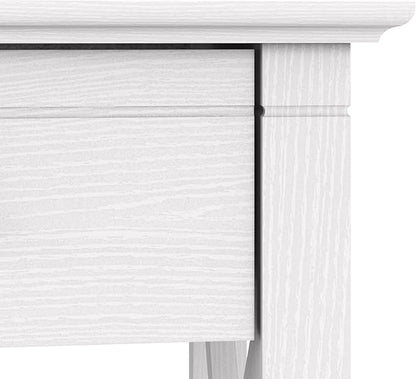 Bush Furniture Key West 60W L Shaped Desk with 2 Drawer Mobile File Cabinet in Pure White Oak - LeafyLoom