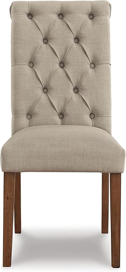 Signature Design by Ashley Harvina French Country 19" Tufted Upholstered Dining Chair, 2 Count, Beige - LeafyLoom