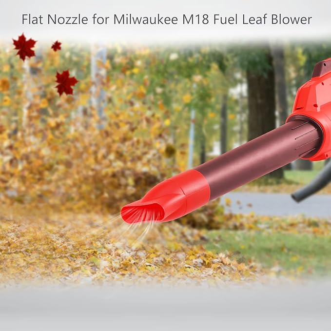 Leaf Blower Flat Nozzle for Milwaukee M18 2724-20 2724-21 Fuel Leaf Blower, Quick Drying Cleaning Other uses, Designed Positioning Ring Inside The Nozzle The Easier Installation (Red) - LeafyLoom