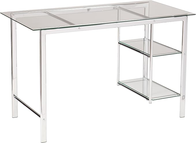 SEI Furniture Oslo Writing Desk, Chrome - LeafyLoom